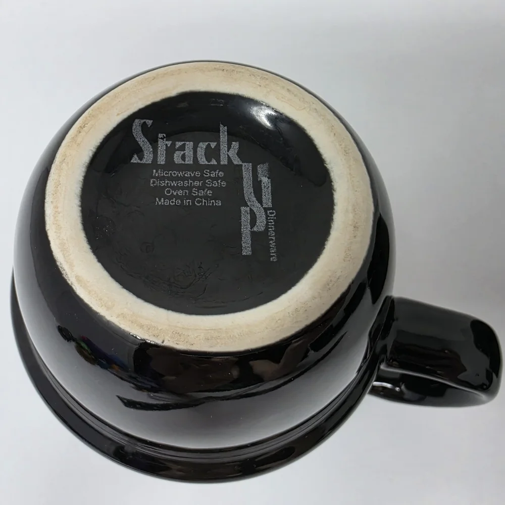 Coffee Cup Mug Stack Stackable Black Set of 2